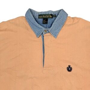 Vintage Knights Of The Round‎ Table Shirt Men's Tan With Denim Collar 1XLT